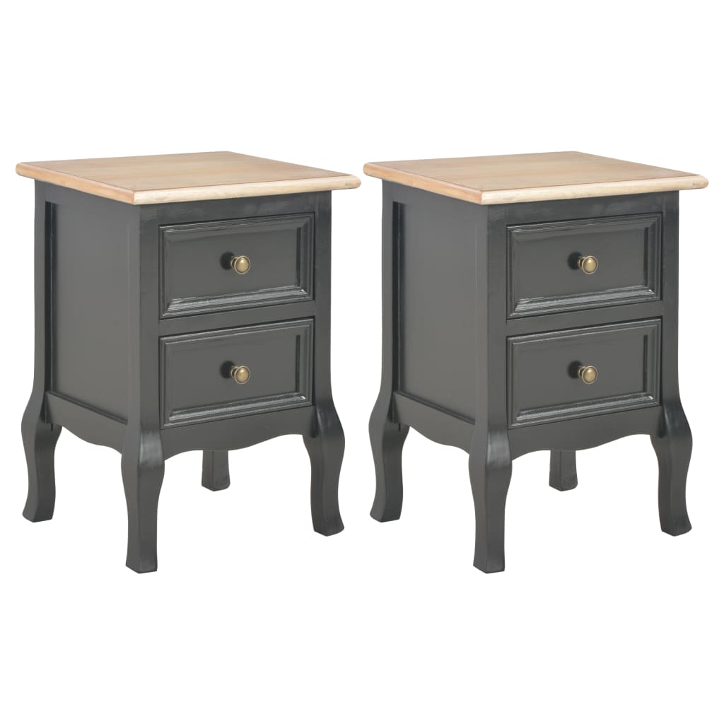 Κομοδίνα 2 τεμ. Μαύρα 35 x 30 x 49 εκ. από MDF - PAKOBAZAAR