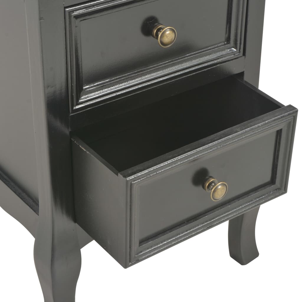 Κομοδίνα 2 τεμ. Μαύρα 35 x 30 x 49 εκ. από MDF - PAKOBAZAAR