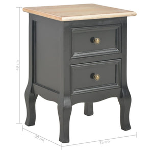 Κομοδίνα 2 τεμ. Μαύρα 35 x 30 x 49 εκ. από MDF - PAKOBAZAAR