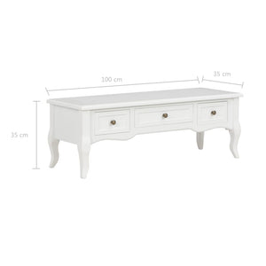 280048  TV Cabinet White 100x35x35 cm Wood - PAKOBAZAAR