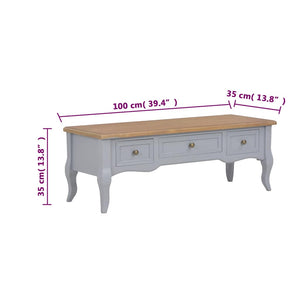 Έπιπλο Τηλεόρασης Γκρι 100 x 35 x 35 εκ. Ξύλινο - PAKOBAZAAR