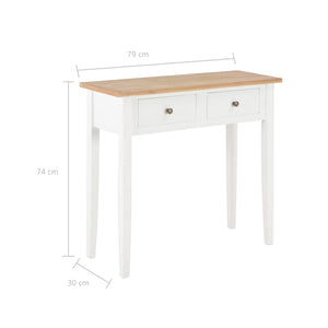 280053  Dressing Console Table White 79x30x74 cm Wood - PAKOBAZAAR