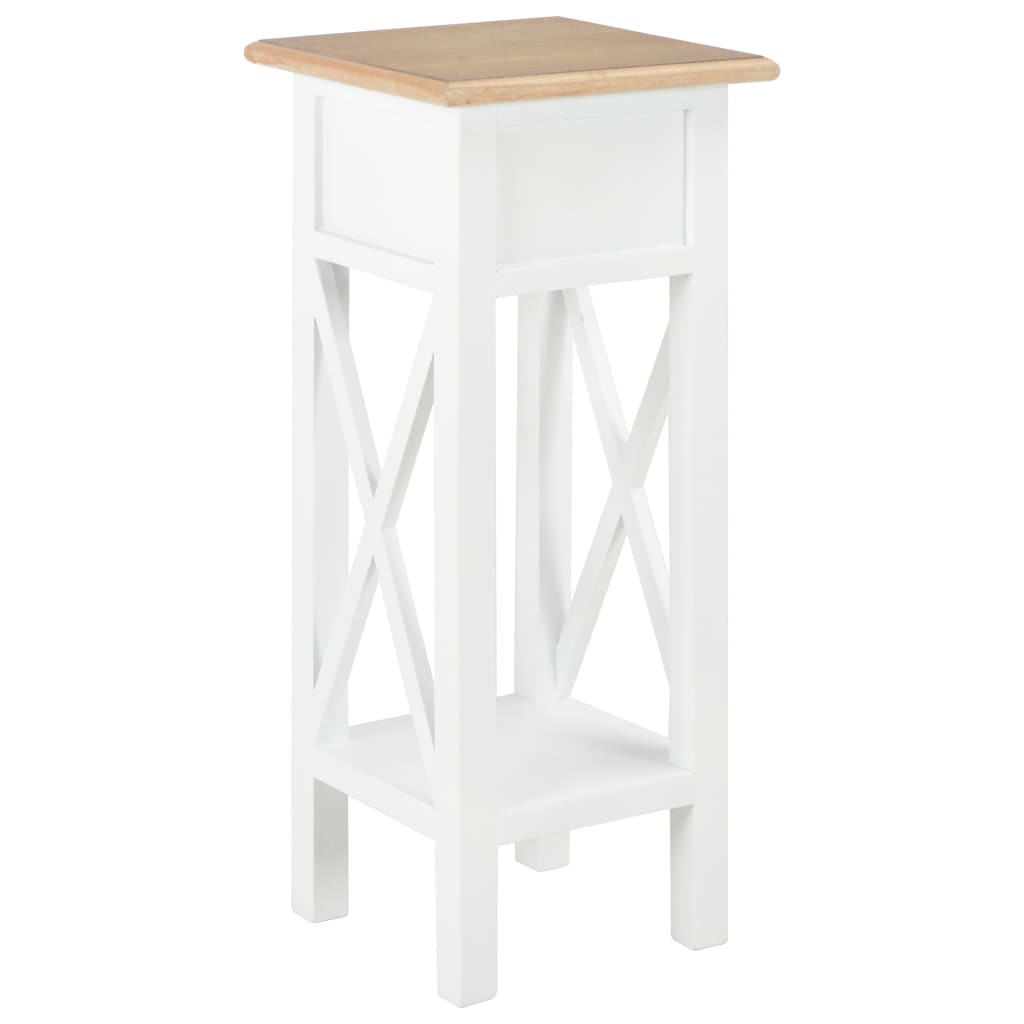 Τραπεζάκι Βοηθητικό Λευκό 27 x 27 x 65,5 εκ. Ξύλινο - Pakobazaar
