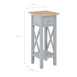 Τραπεζάκι Βοηθητικό Γκρι 27 x 27 x 65,5 εκ. Ξύλινο - PAKOBAZAAR