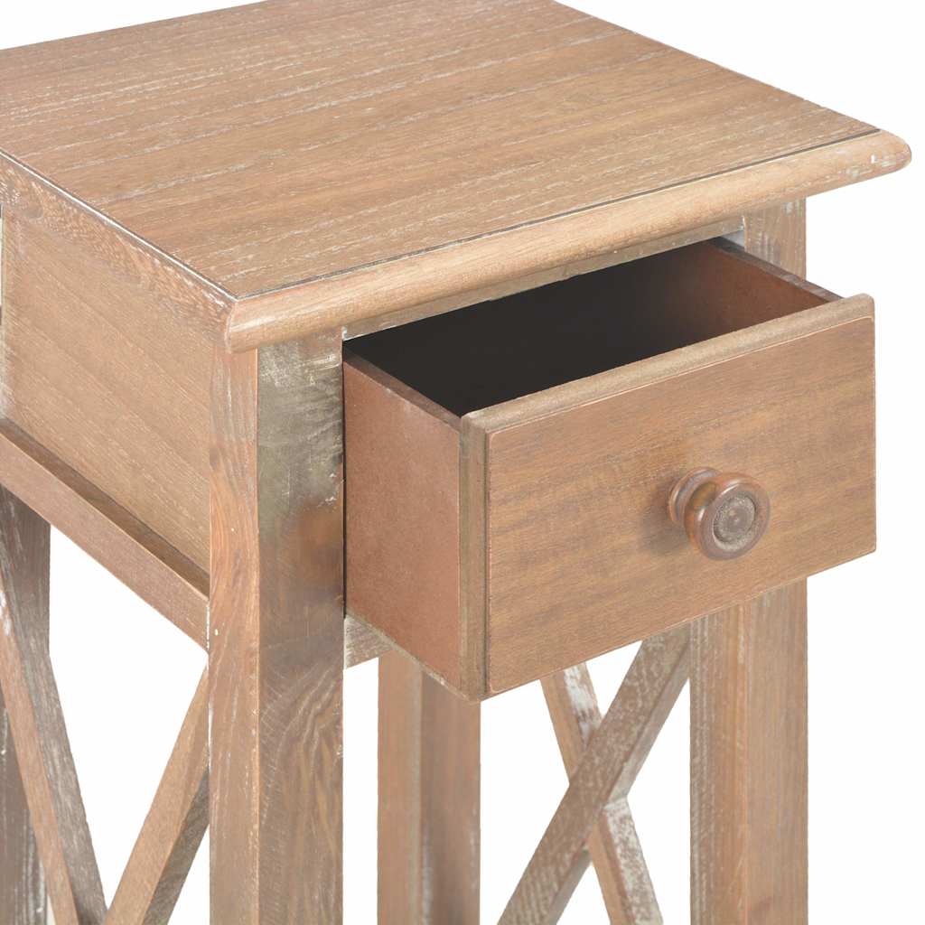 Τραπεζάκι Βοηθητικό Καφέ 27 x 27 x 65,5 εκ. Ξύλινο