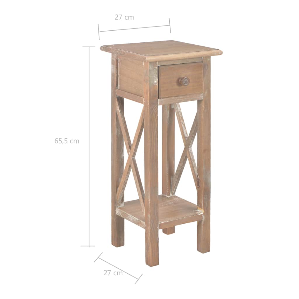 Τραπεζάκι Βοηθητικό Καφέ 27 x 27 x 65,5 εκ. Ξύλινο