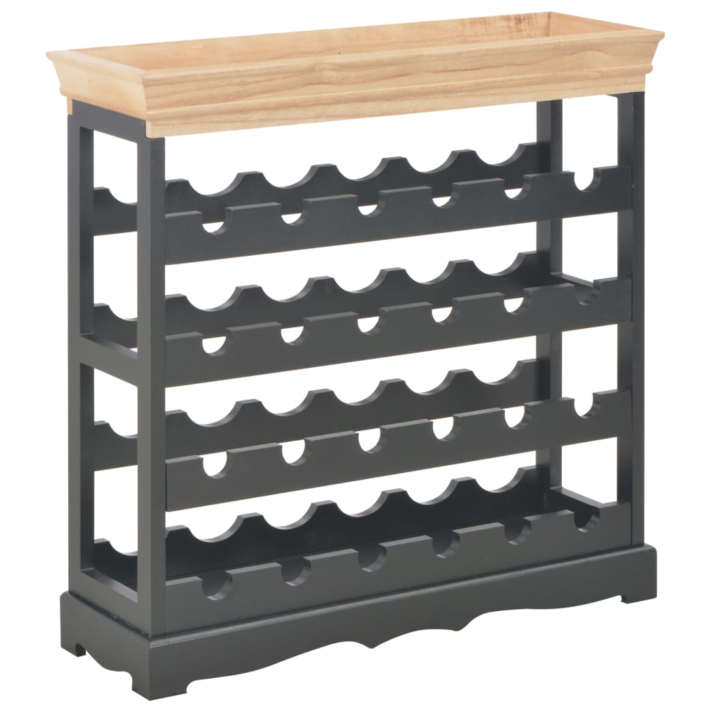 Κάβα Κρασιών Μαύρη 70 x 22,5 x 70,5 εκ. από MDF - PAKOBAZAAR