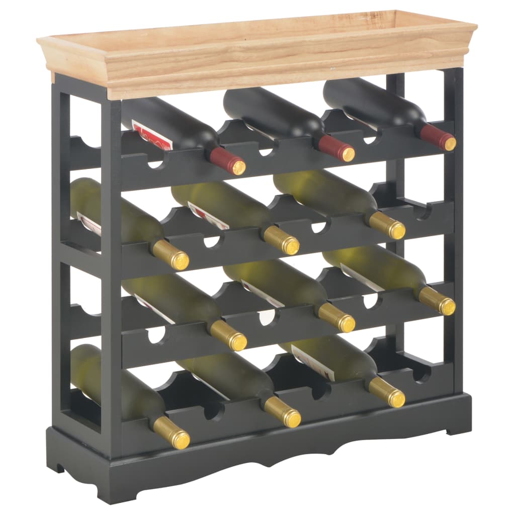 Κάβα Κρασιών Μαύρη 70 x 22,5 x 70,5 εκ. από MDF - PAKOBAZAAR