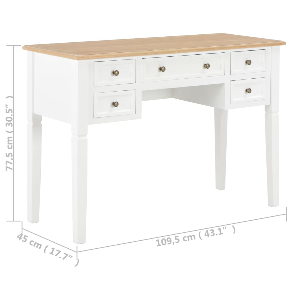 Γραφείο Λευκό 109,5 x 45 x 77,5 εκ. Ξύλινο - PAKOBAZAAR