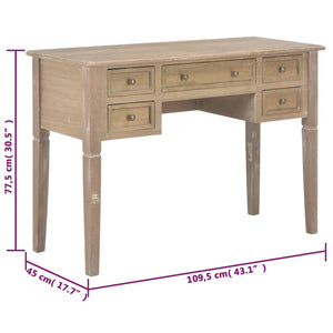 280072  Writing Desk Brown 109,5x45x77,5 cm Wood - PAKOBAZAAR