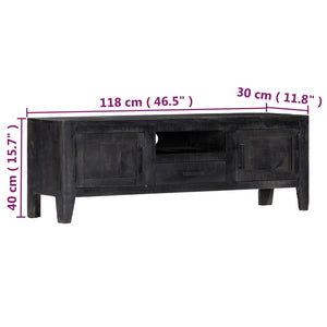 Έπιπλο Τηλεόρασης Μαύρο 118 x 30 x 40 εκ. από Μασίφ Ξύλο Μάνγκο - PAKOBAZAAR