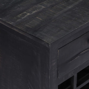 Ραφιέρα / Σταντ Κρασιών Μαύρη 56x35x75 εκ. Μασίφ Ξύλο Μάνγκο - PAKOBAZAAR