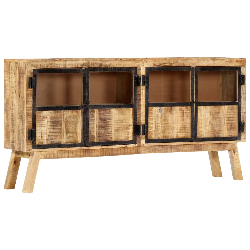 Μπουφές Καφέ/Μαύρο 160x30x80 εκ. Μασίφ Ακατέργαστο Ξύλο Μάνγκο - PAKOBAZAAR