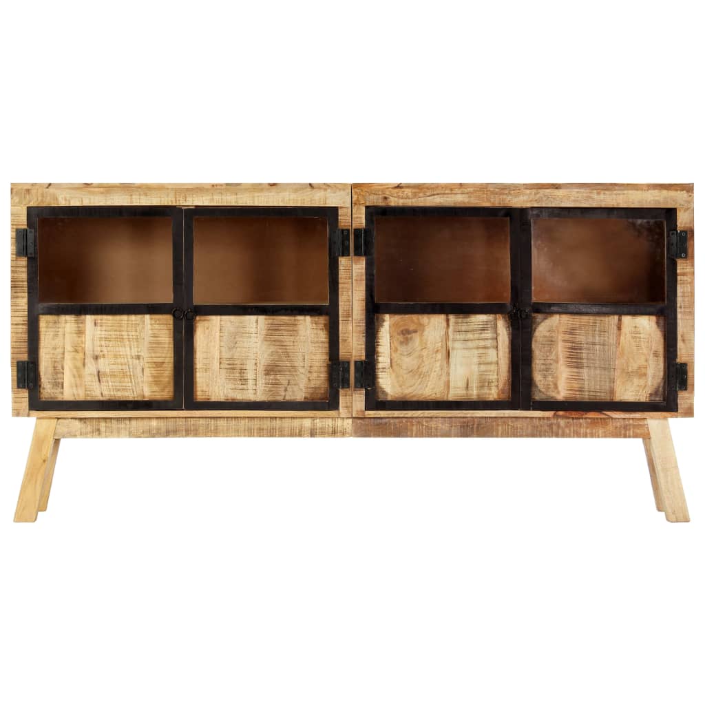 Μπουφές Καφέ/Μαύρο 160x30x80 εκ. Μασίφ Ακατέργαστο Ξύλο Μάνγκο - PAKOBAZAAR
