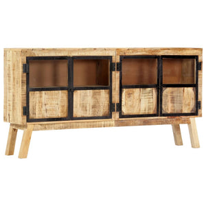 Μπουφές Καφέ/Μαύρο 160x30x80 εκ. Μασίφ Ακατέργαστο Ξύλο Μάνγκο - PAKOBAZAAR