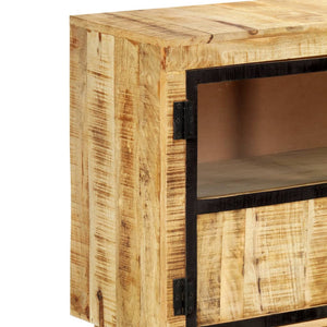 Μπουφές Καφέ/Μαύρο 160x30x80 εκ. Μασίφ Ακατέργαστο Ξύλο Μάνγκο - PAKOBAZAAR