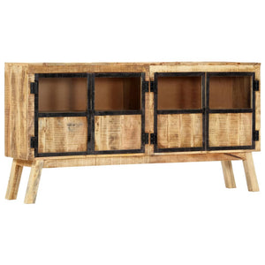 Μπουφές Καφέ/Μαύρο 160x30x80 εκ. Μασίφ Ακατέργαστο Ξύλο Μάνγκο - PAKOBAZAAR
