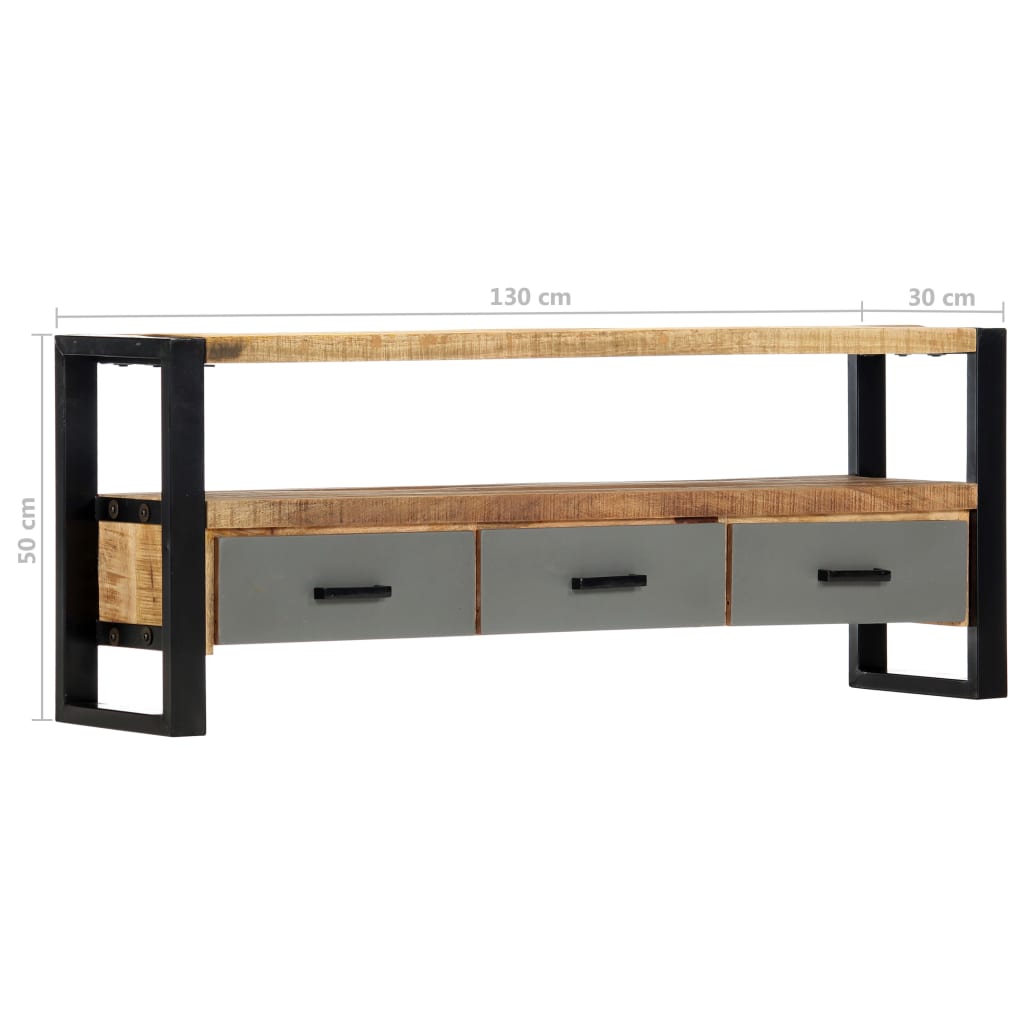 Έπιπλο Τηλεόρασης 130 x 30 x 50 εκ. από Μασίφ Ξύλο Μάνγκο - PAKOBAZAAR