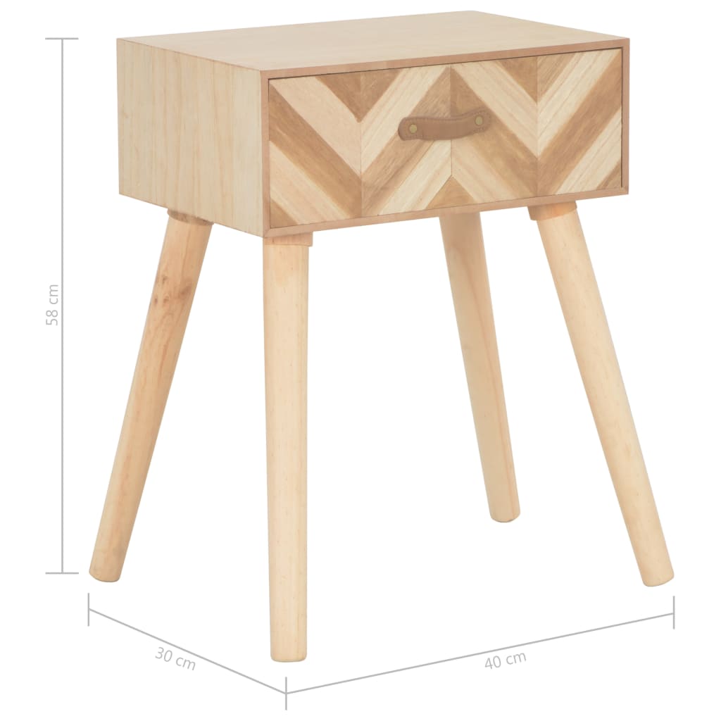 Κομοδίνο με Συρτάρι 44 x 30 x 58 εκ. από Μασίφ Ξύλο - Pakobazaar