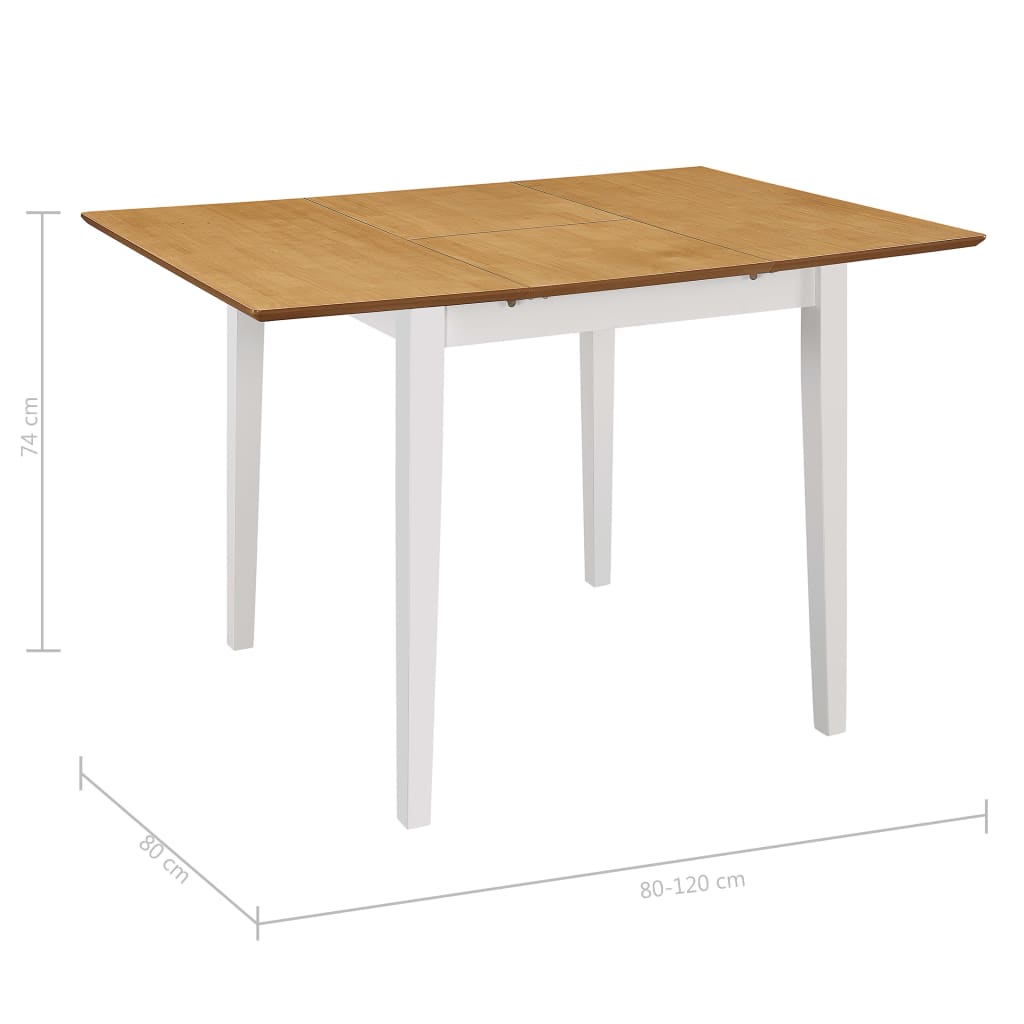 Τραπεζαρία Επεκτεινόμενη Λευκή (80-120) x 80 x 74 εκ. από MDF - PAKOBAZAAR