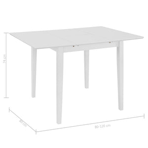 Τραπεζαρία Επεκτεινόμενη Λευκή (80-120) x 80 x 74 εκ. από MDF - Pakobazaar