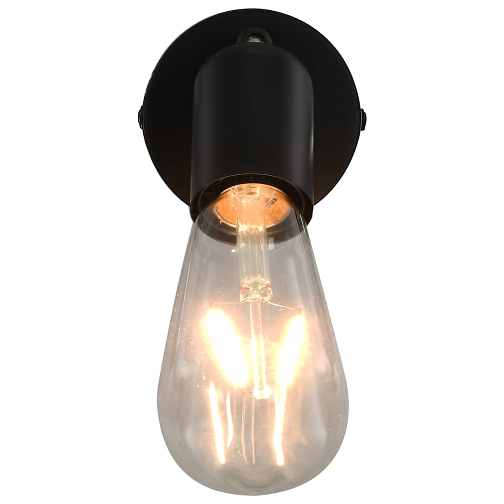 Φωτιστικά Σποτ 2 τεμ. Μαύρα με Λαμπτήρες Filament 2W Ε27