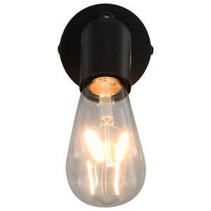 Φωτιστικά Σποτ 2 τεμ. Μαύρα με Λαμπτήρες Filament 2W Ε27