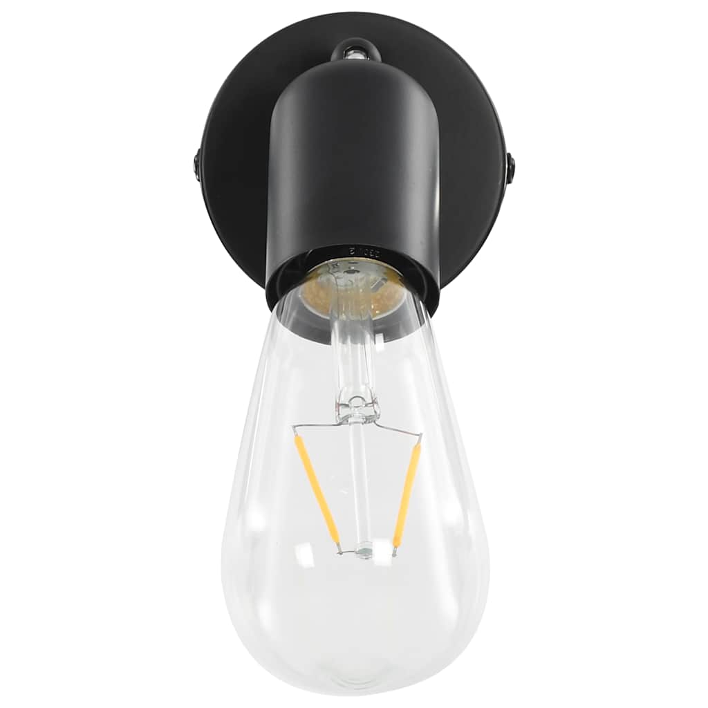 Φωτιστικά Σποτ 2 τεμ. Μαύρα με Λαμπτήρες Filament 2W Ε27