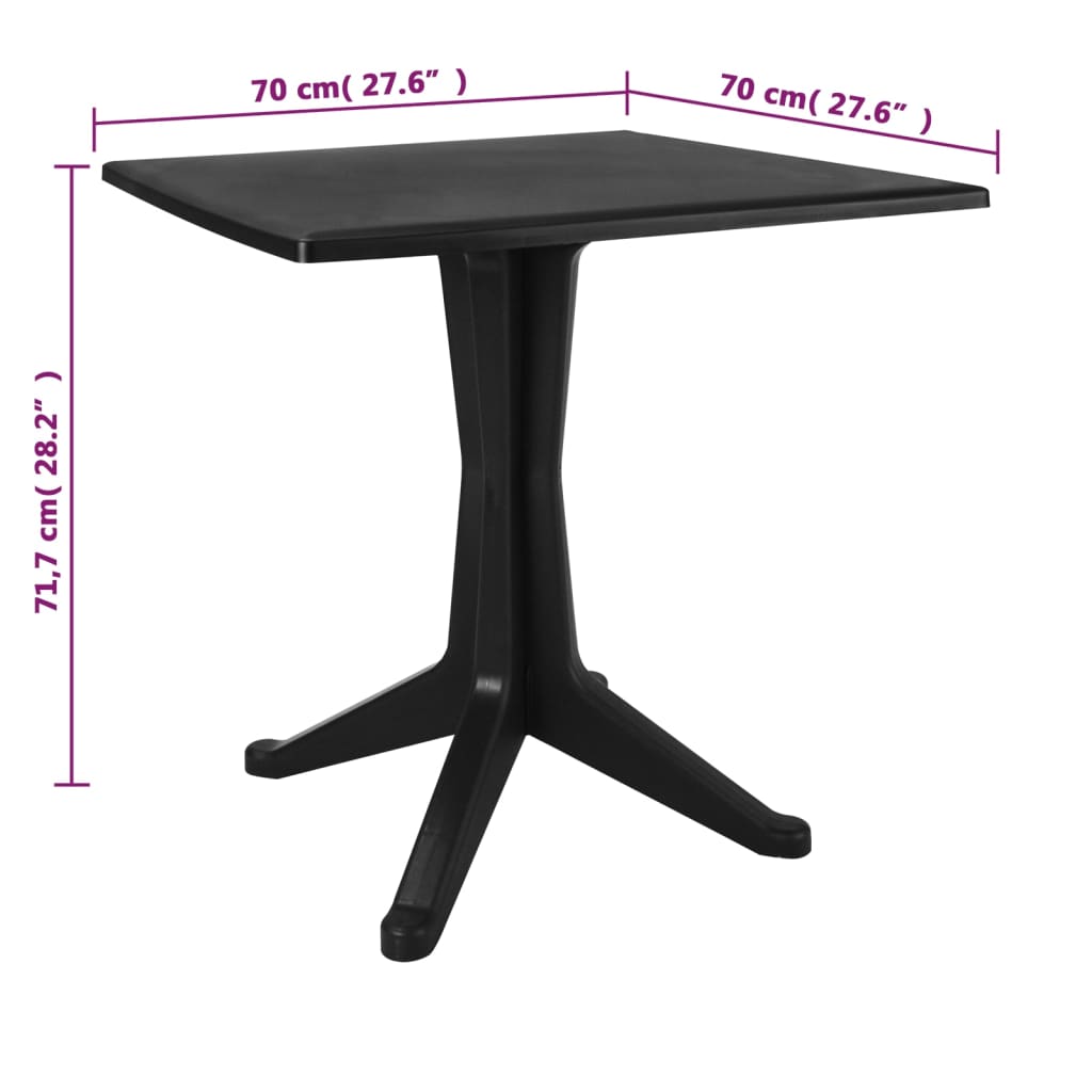 Σετ Επίπλων Bistro 3 Τεμαχίων Ανθρακί Πλαστικό Ρατάν - PAKOBAZAAR