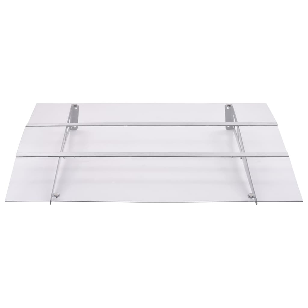Στέγαστρο Πόρτας Ασημί / Διαφανές 150 x 90 εκ. Πολυανθρακικό - PAKOBAZAAR