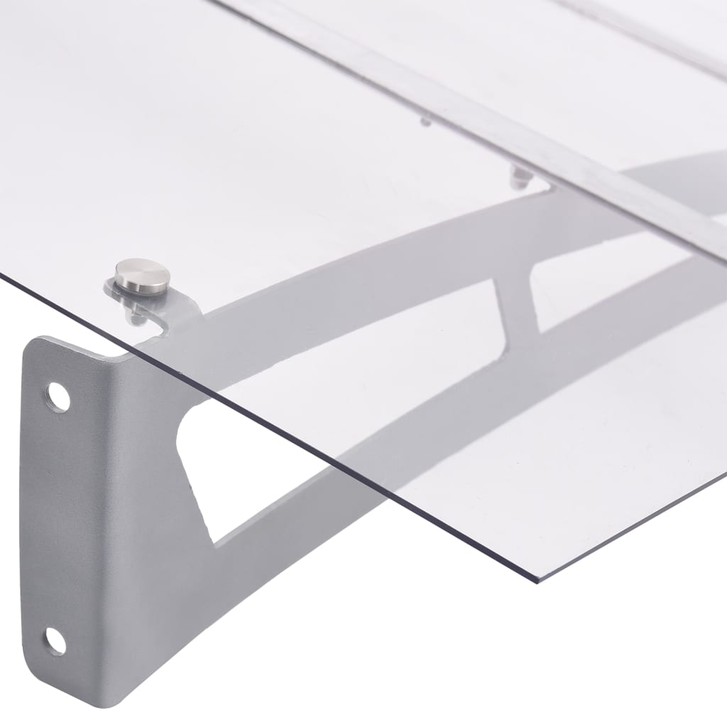 Στέγαστρο Πόρτας Ασημί / Διαφανές 150 x 90 εκ. Πολυανθρακικό - PAKOBAZAAR
