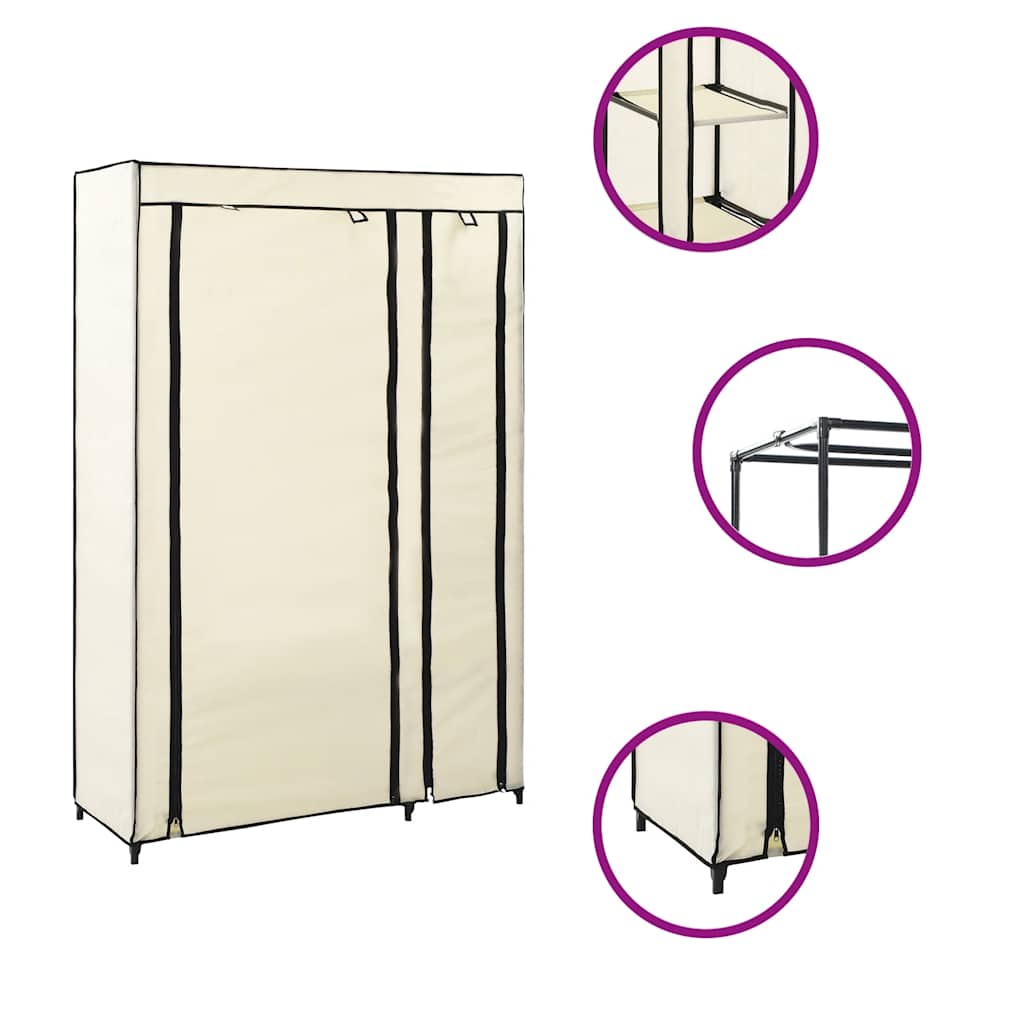 282424  Folding Wardrobes 2 pcs Cream 110x45x175 cm Fabric - PAKOBAZAAR