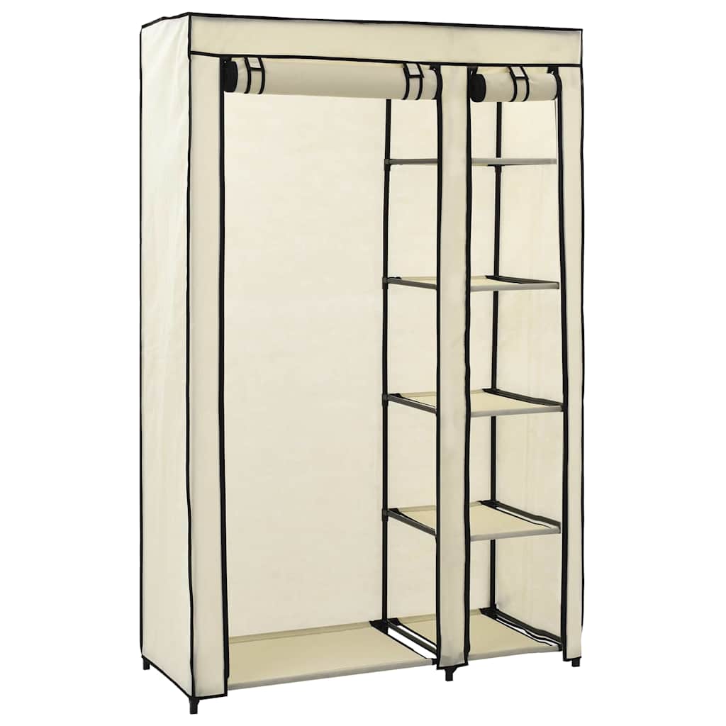 282424  Folding Wardrobes 2 pcs Cream 110x45x175 cm Fabric - PAKOBAZAAR