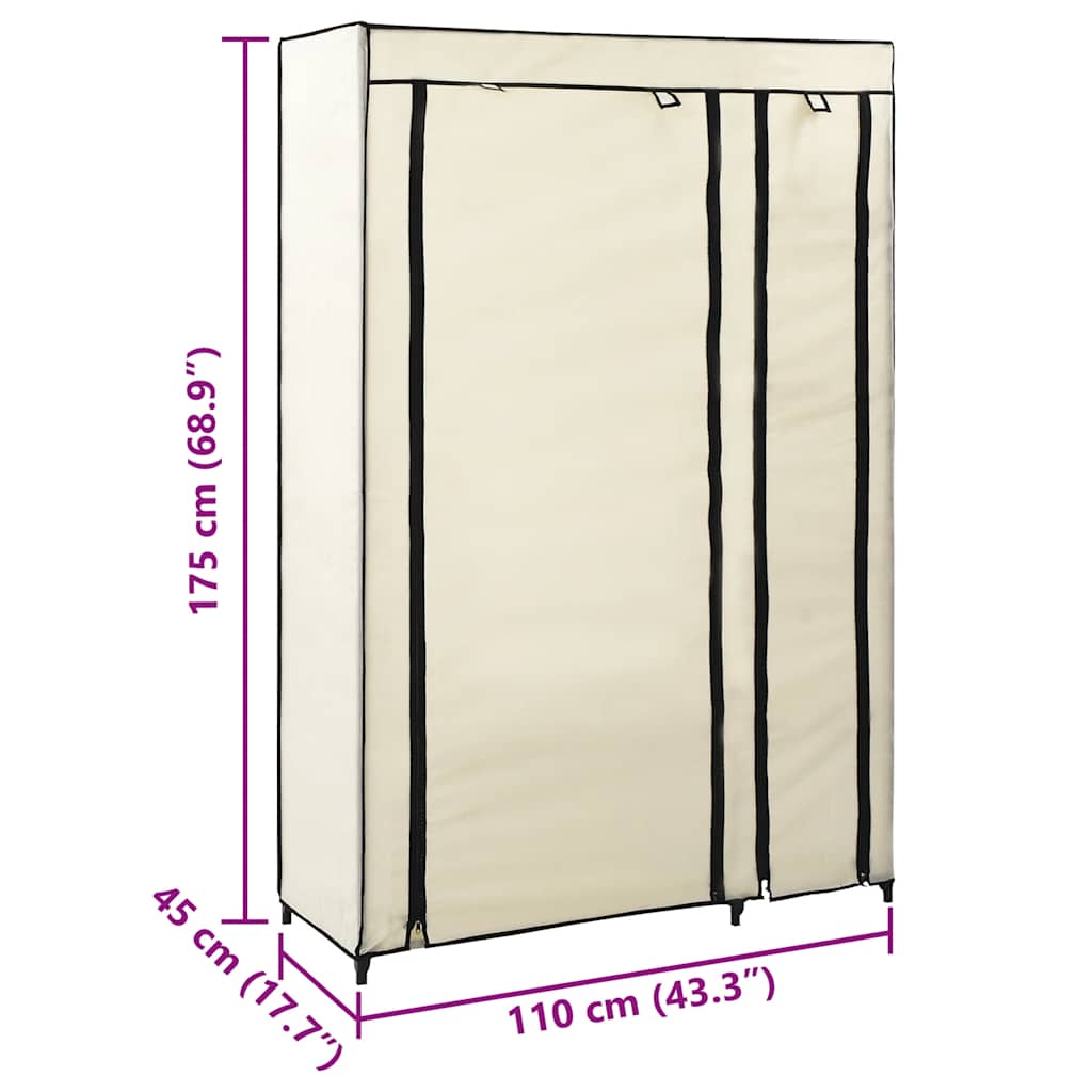 282424  Folding Wardrobes 2 pcs Cream 110x45x175 cm Fabric - PAKOBAZAAR