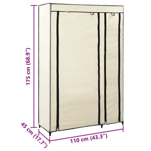 282424  Folding Wardrobes 2 pcs Cream 110x45x175 cm Fabric - PAKOBAZAAR