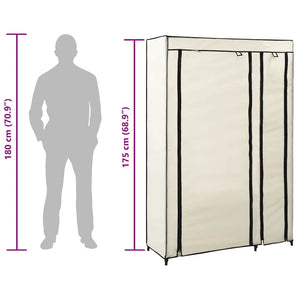 282424  Folding Wardrobes 2 pcs Cream 110x45x175 cm Fabric - PAKOBAZAAR