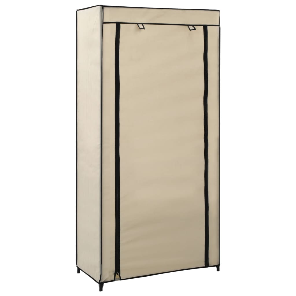 282429  Shoe Cabinet with Cover Cream 58x28x106 cm Fabric - PAKOBAZAAR
