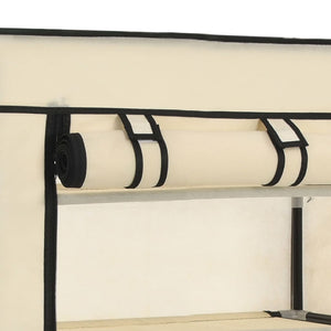 282429  Shoe Cabinet with Cover Cream 58x28x106 cm Fabric - PAKOBAZAAR
