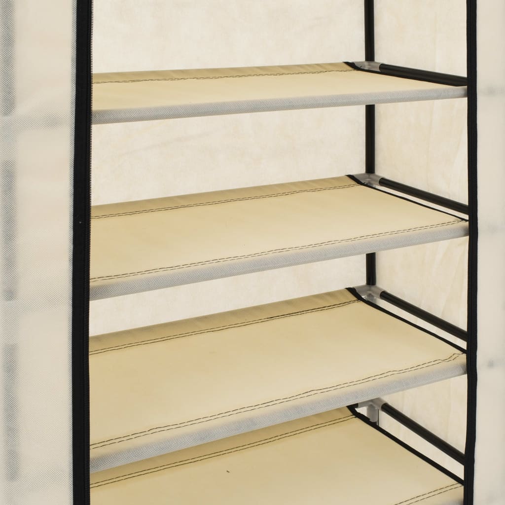 282429  Shoe Cabinet with Cover Cream 58x28x106 cm Fabric - PAKOBAZAAR