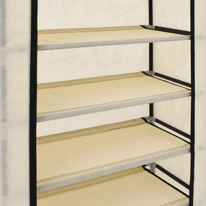 282429  Shoe Cabinet with Cover Cream 58x28x106 cm Fabric - PAKOBAZAAR