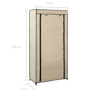 282429  Shoe Cabinet with Cover Cream 58x28x106 cm Fabric - PAKOBAZAAR