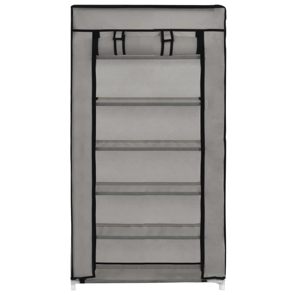 282430  Shoe Cabinet with Cover Grey 58x28x106 cm Fabric - PAKOBAZAAR