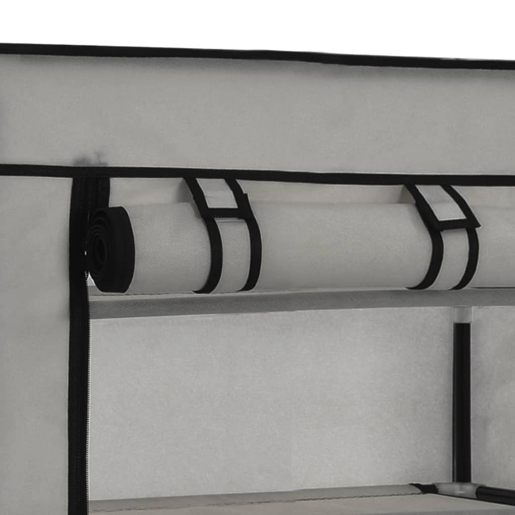 282430  Shoe Cabinet with Cover Grey 58x28x106 cm Fabric - PAKOBAZAAR