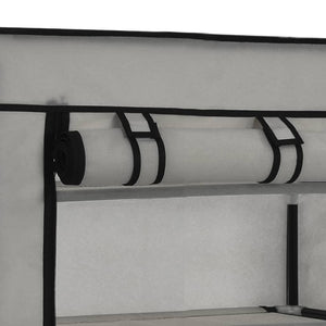282430  Shoe Cabinet with Cover Grey 58x28x106 cm Fabric - PAKOBAZAAR