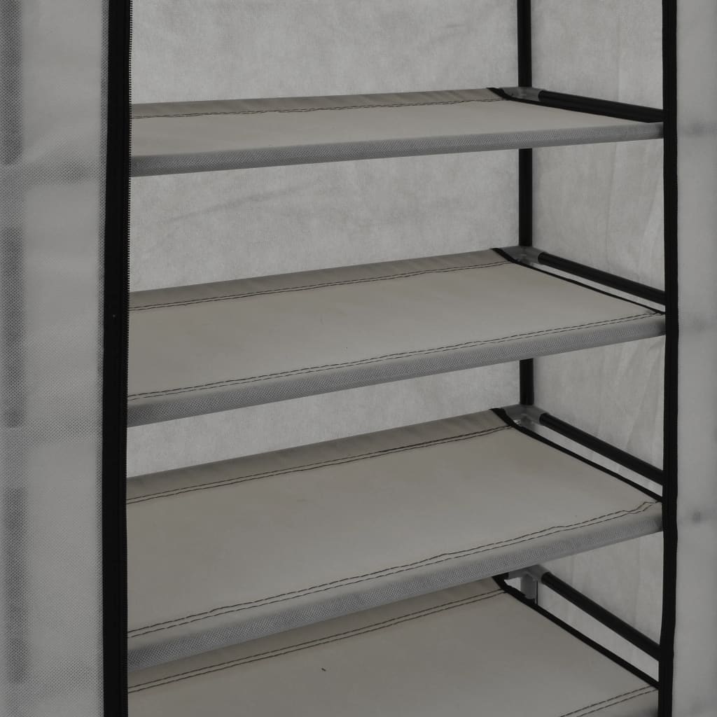 282430  Shoe Cabinet with Cover Grey 58x28x106 cm Fabric - PAKOBAZAAR