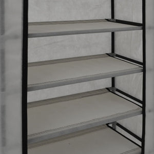 282430  Shoe Cabinet with Cover Grey 58x28x106 cm Fabric - PAKOBAZAAR