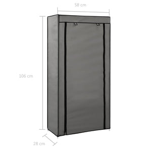 282430  Shoe Cabinet with Cover Grey 58x28x106 cm Fabric - PAKOBAZAAR