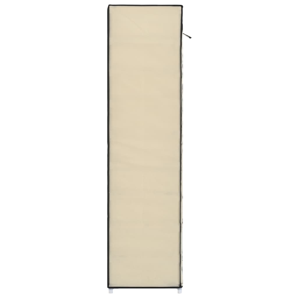 282433  Shoe Cabinet with Cover Cream 115x28x110 cm Fabric - PAKOBAZAAR