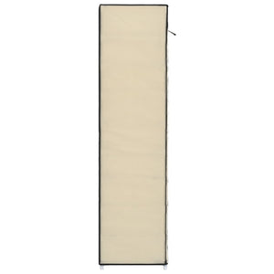 282433  Shoe Cabinet with Cover Cream 115x28x110 cm Fabric - PAKOBAZAAR