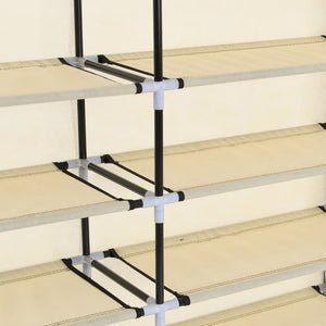 282433  Shoe Cabinet with Cover Cream 115x28x110 cm Fabric - PAKOBAZAAR